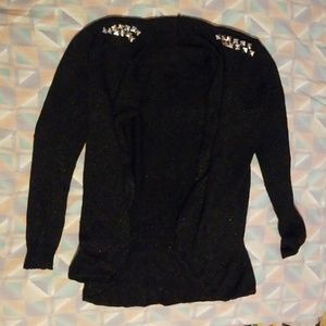 Black cardigan with studded shoulders